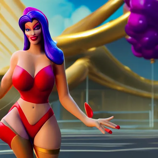 Image similar to Jessica Rabbit as a character in fortnite, 4k, octane render