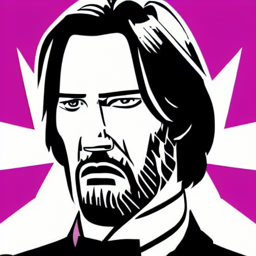 Image similar to individual john wick portrait fallout 7 6 retro futurist illustration art by butcher billy, sticker, colorful, illustration, highly detailed, simple, smooth and clean vector curves, no jagged lines, vector art, smooth andy warhol style