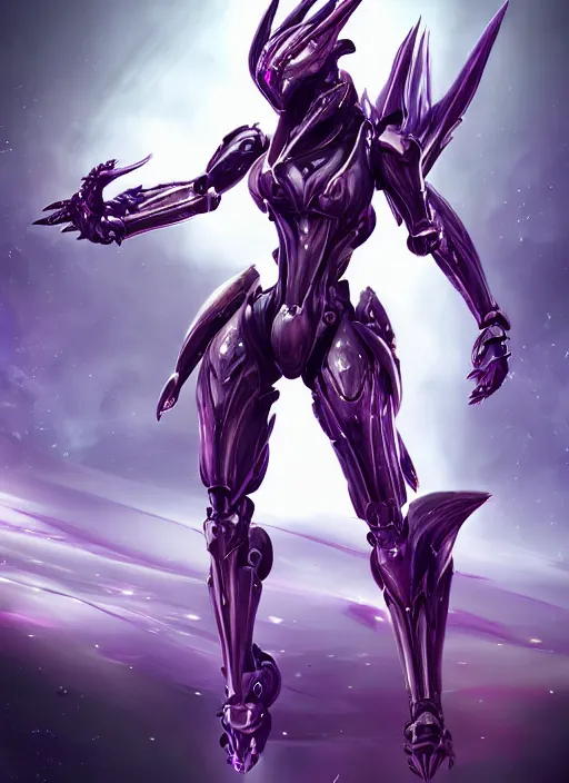 Image similar to cinematic, hyperdetailed elegant beautiful stunning giantess anthropomorphic mecha hot female dragon goddess, sharp spines, sharp metal ears, smooth purple eyes, smooth fuschia skin, silver armor, bigger than galaxy, epic proportions, epic scale, macro giantess, warframe, destiny, furry, dragon art, goddess art, giantess art, furaffinity, octane