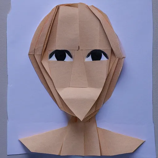 Image similar to a girl made of folded paper,