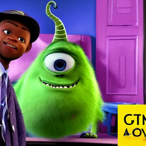 Prompt: umar johnson in monsters inc