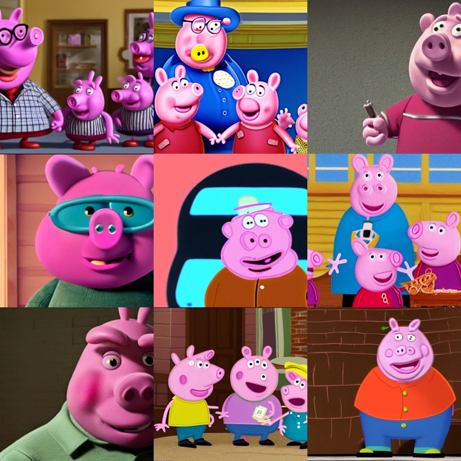 Prompt: james gandolfini as daddy pig from peppa pig, detailed still from film trailer