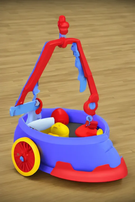 Image similar to A Fisher-Price guillotine toy, unreal engine 5 render, guillotine