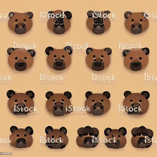 Image similar to vector art lowpoly style cubist cute teddy bears