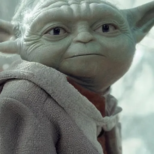 Image similar to yoda in a star trek movie, realistic details, movie shot, 8k