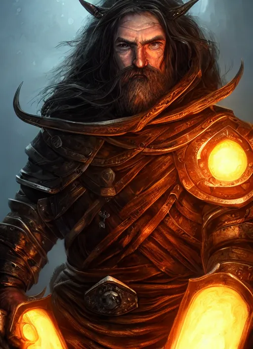 Image similar to blacksmith ultra detailed fantasy, elden ring, realistic, dnd character portrait, full body, dnd, rpg, lotr game design fanart by concept art, behance hd, artstation, deviantart, global illumination radiating a glowing aura global illumination ray tracing hdr render in unreal engine 5