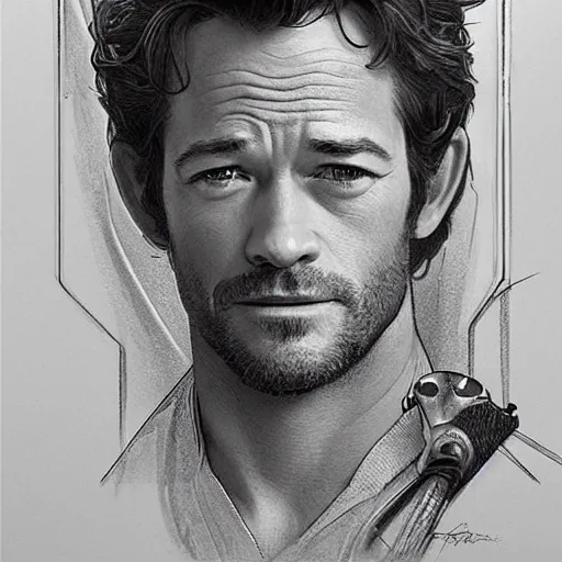 Image similar to amazing lifelike award winning pencil illustration of Luke Perry 90210 trending on art station artgerm Greg rutkowski alphonse mucha cinematic