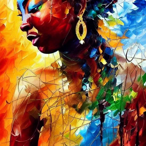 Prompt: strikingly beautiful african bodhisattva, praying meditating, realism, elegant, intricate, portrait photograph!! by leonid afremov and carne griffiths