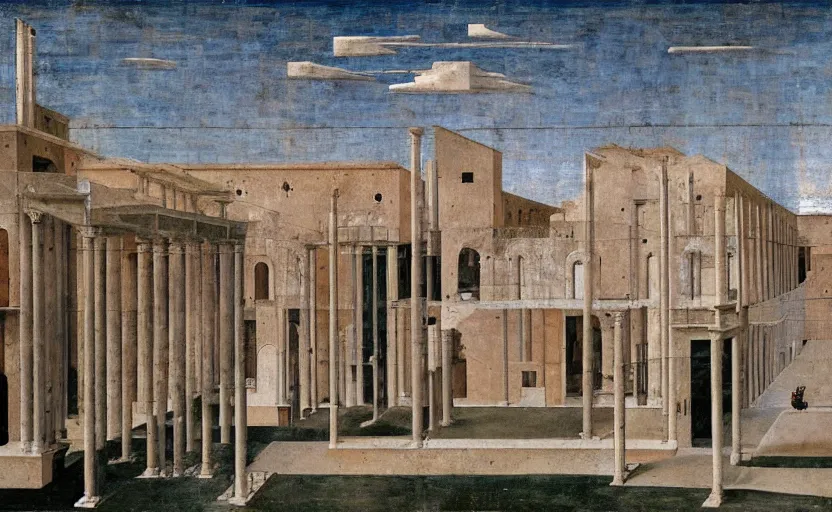 Image similar to a building in the ideal city by piero della francesca