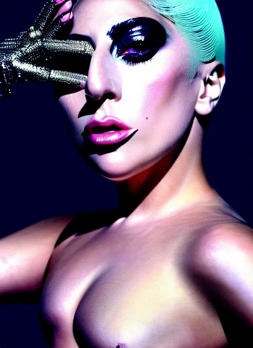 Image similar to lady gaga vogue photoshoot by nick knight editorial studio lighting Highly realistic. High resolution. Highly detailed. Dramatic. 8k.4k.