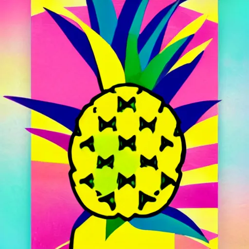 Image similar to rainbow pineapple. pop art.