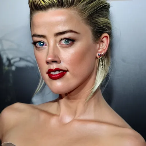 Image similar to amber heard as a gourd, she is a gourd