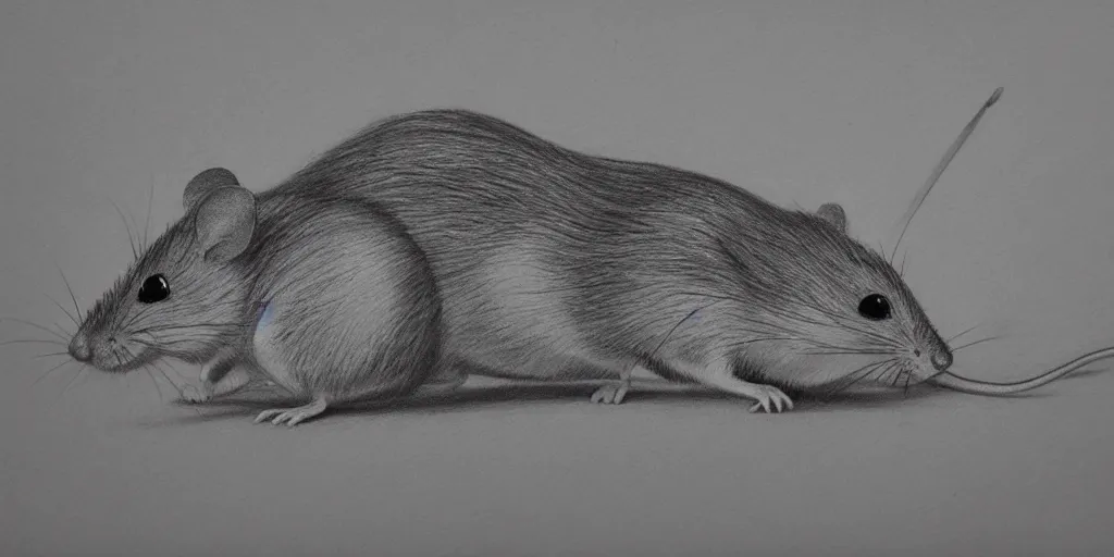 Image similar to a beautiful pencil drawing of one cartoon mouse; masterpiece; extremely highly detailed; ultra-realistic; trending on artstation