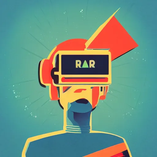 Prompt: Video killed the radio star, Animation printed poster , Artwork by James Gilleard, cinematic composition, trending