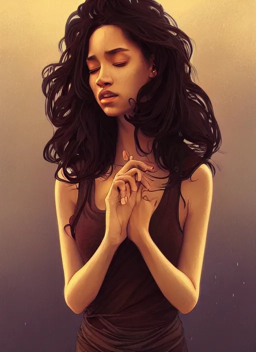 Prompt: handsome black young women with shoulder length brown hair, half body shot, path traced, highly detailed, high quality, digital painting, alena aenami, lilia alvarado, shinji aramaki, karol bak, alphonse mucha, tom bagshaw