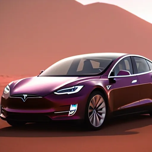 Image similar to elon musk driving a tesla on mars, sharp, detailed face, 8 k, octane render