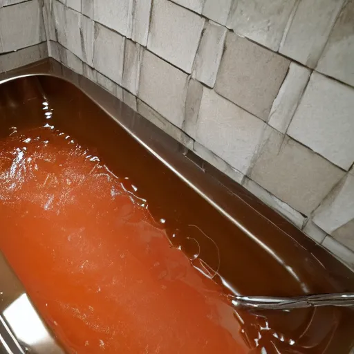 Image similar to a bathtub filled with liquid soup