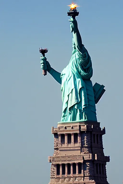 Prompt: the statue of liberty like a ballet dancer