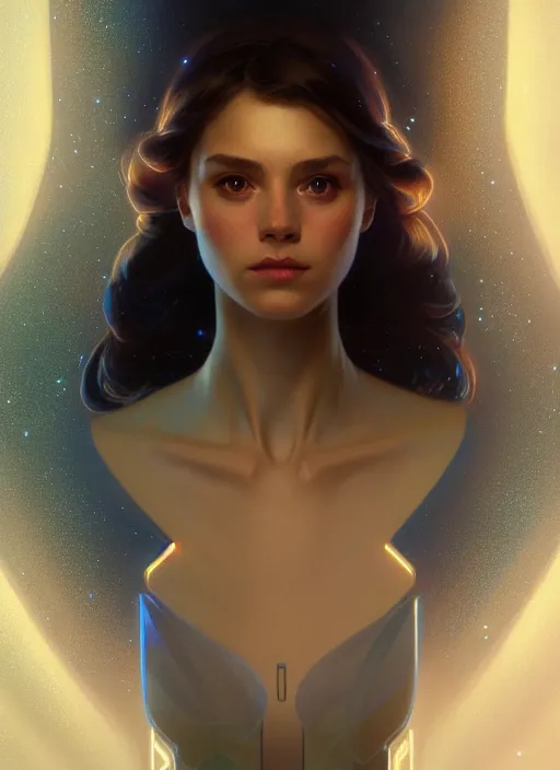 Image similar to full body portrait of girl, chemisty, sci - fi, glowing lights!! intricate, elegant, highly detailed, highly detailed face, digital painting, artstation, concept art, smooth, sharp focus, illustration, art by artgerm and greg rutkowski and alphonse mucha, 8 k