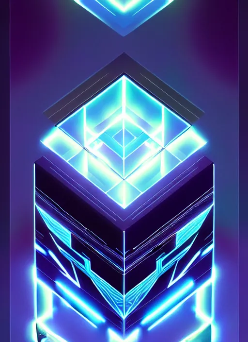 Image similar to symmetry!! product render poster puzzle cube scifi, glowing lights!! intricate, elegant, highly detailed, digital painting, artstation, concept art, smooth, sharp focus, illustration, art by artgerm