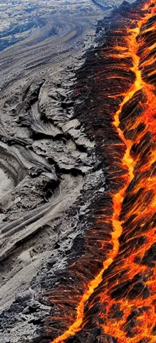Prompt: layers of the earth's crust, heaven at the top, hell at the bottom, layer of lava, cut - away view