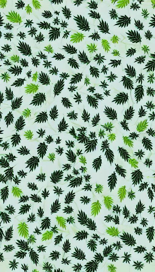 Prompt: pattern with marijuana leaves and coconuts in pastel tone