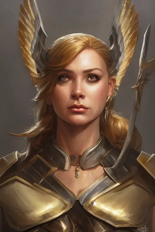 Image similar to amazon valkyrie athena, d & d, fantasy, portrait, highly detailed, headshot, digital painting, trending on artstation, concept art, sharp focus, illustration, art by artgerm and greg rutkowski and magali villeneuve