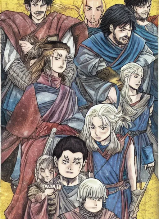 Image similar to game of thrones manga cover by akira toriyama