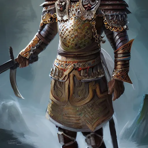 Image similar to Central Asian Warrior, fantasy, portrait, highly detailed, digital painting, trending on artstation, concept art, sharp focus, illustration