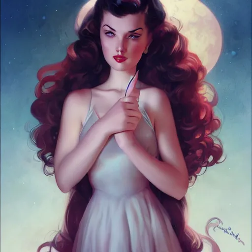 Image similar to a pinup by charlie bowater and anna dittmann and gil elvgren.