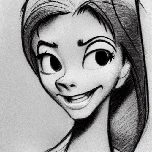 Image similar to milt kahl pencil sketch of victoria justice disney style