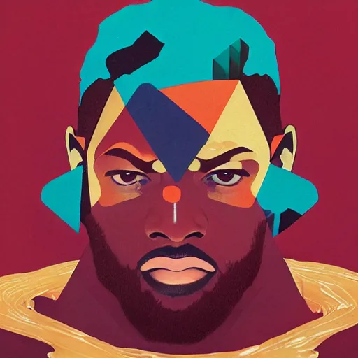 Image similar to Supreme x Thundercat Profile Picture by Sachin Teng, asymmetrical, Organic Painting , Matte Painting, geometric shapes, hard edges, graffiti, street art,:2 by Sachin Teng:4