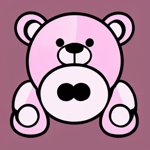 Image similar to a cute pink cuddly bear wearing headphones vector logo