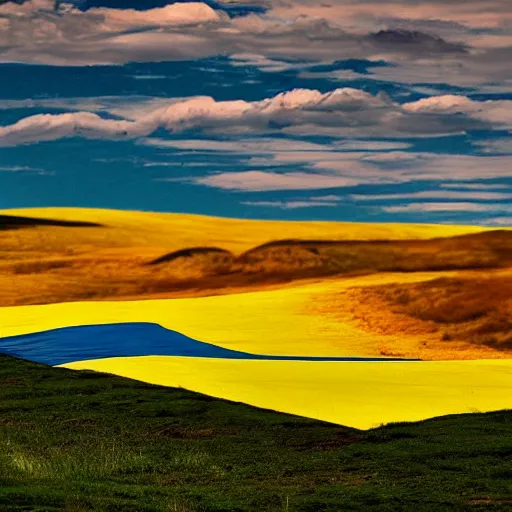 Image similar to a landscape looking like the flag of ukraine