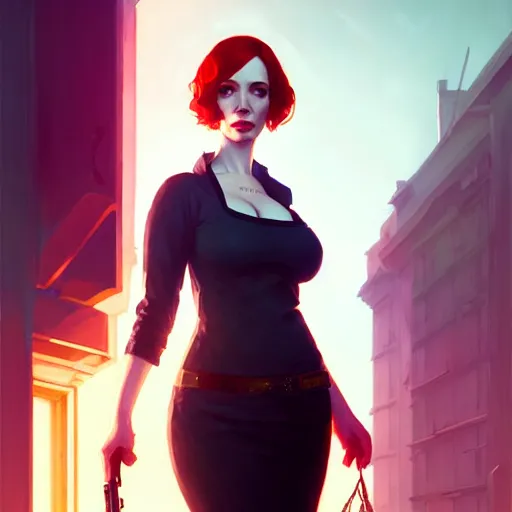 Prompt: highly detailed portrait christina hendricks in gta v, stephen bliss, unreal engine, fantasy art by greg rutkowski, loish, rhads, ferdinand knab, makoto shinkai and lois van baarle, ilya kuvshinov, rossdraws, tom bagshaw, global illumination, radiant light, detailed and intricate environment