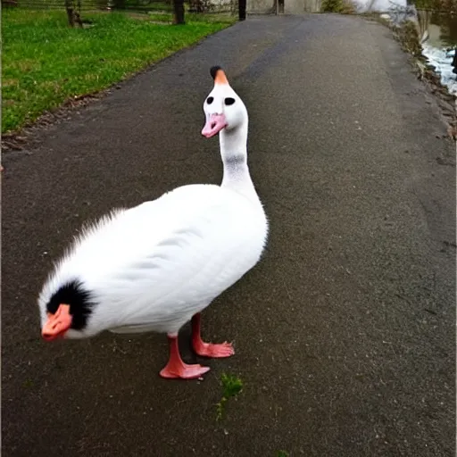 Image similar to a goose - cat - hybrid, animal photography