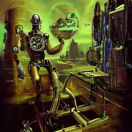 Prompt: Ghost in the machine by Salvator Dali, cyberpunk, masterpiece