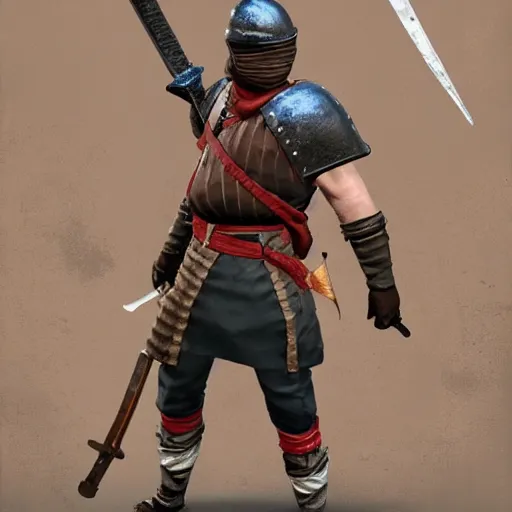 Prompt: a funny mordhau character