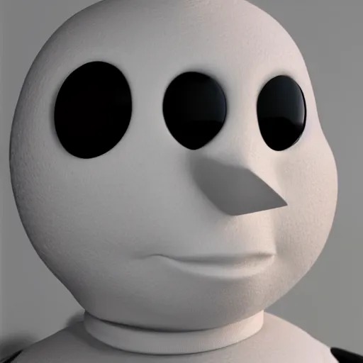 Image similar to a highly detailed humanoid snowman in business suit with black eyes and mouth, no nose, hyperrealism, professional, octane render, digital art