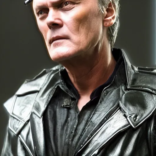 Image similar to Anthony Head as Cyberpunk Uther