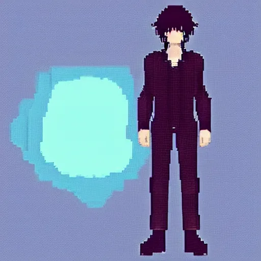 Image similar to Noctis Lucis Caelum as a pixel art, illustration