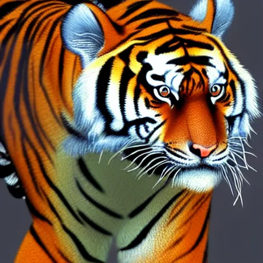 Image similar to “tiger running rewards the camera, photo realism, trending on artstation”