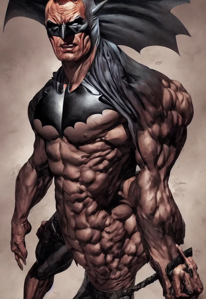 Image similar to beautiful young adult muscular slim batman character design by stanley lau, lee bermejo, alex ross, richard corben, greg rutkowski, peter mohrbacher, vivid color scheme