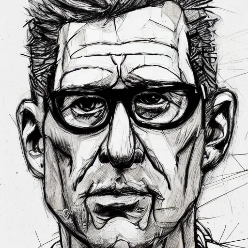 Image similar to a realistic yet scraggly portrait sketch of the side profile of a stern and sophisticated hank hill, trending on artstation, intricate details, in the style of frank auerbach, in the style of sergio aragones, in the style of martin ansin, in the style of david aja, in the style of mattias adolfsson