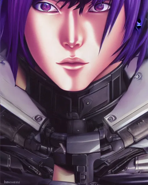 Prompt: motoko kusanagi by masamune shirow, hyperrealism, 4 k, hyper detailed