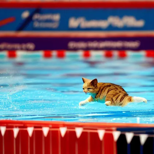 Image similar to photo of cat swimming in the 2 0 1 5 world swimming championship