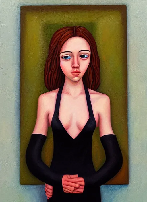 Prompt: a portrait of a pretty young lady by aaron jasinski