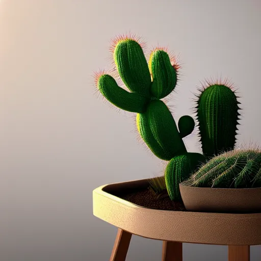 Image similar to a cactus designed by dieter rams, 3 d render, unreal engine 5, cinematic lighting, high detail product photo