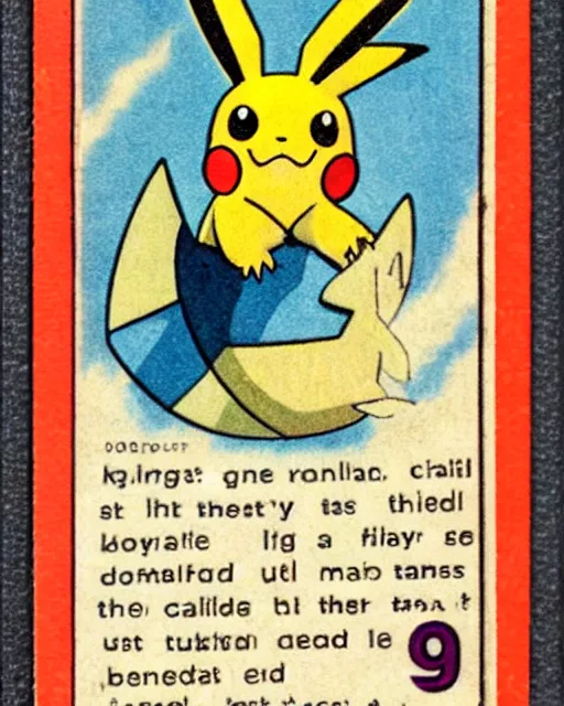 Image similar to a pokemon card from the 1 9 4 0 s