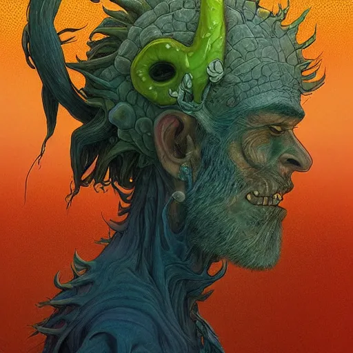 Prompt: fungus mohawk projector portrait by gaston bussierre and charles vess and james jean and erik jones and rhads, inspired by rick and morty, epic, funny, huge scale, beautiful fine face features, intricate high details, sharp, ultradetailed